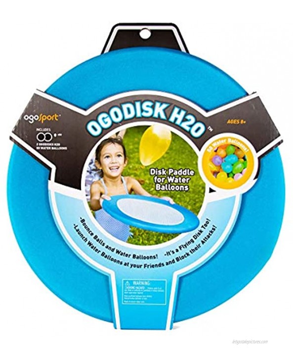OgoDisk H20 Water Balloon Toss Disc Set 13 Inch Disks Outdoor Game for Pool Beach Parties & More Includes 2 Bouncy Disks & 50 Water Balloons Ages 8+