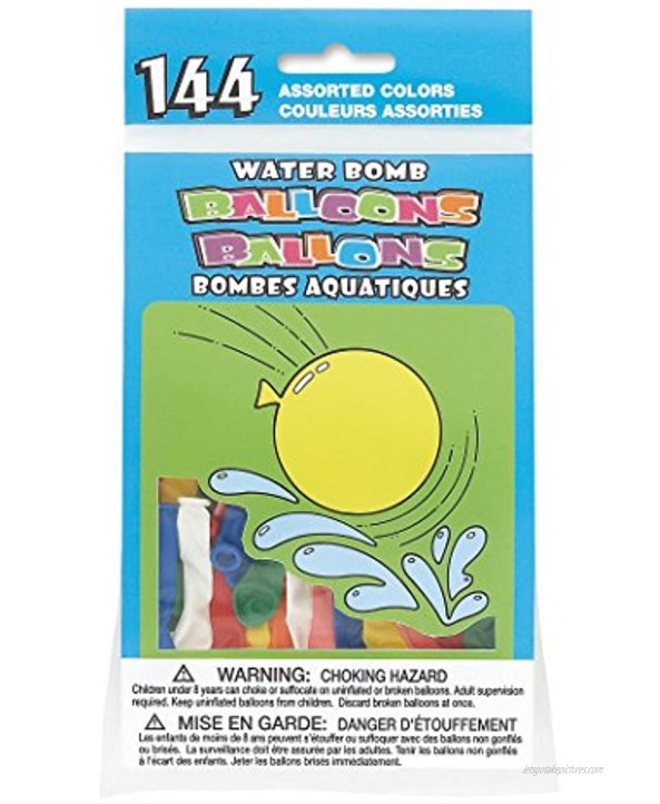 Unique party accessory Round Water Balloons Assorted Colors 144 Ct One Size