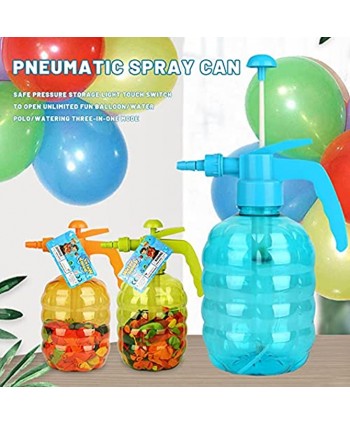 Water Balloon Pump Kit 3 in 1 Air and Water Balloon Filler Portable Pumping Station Water Blaster with 500 Balloons Large Capacity Water Ballon Pump Bottle for Summer Activity 26x18x12.5cm