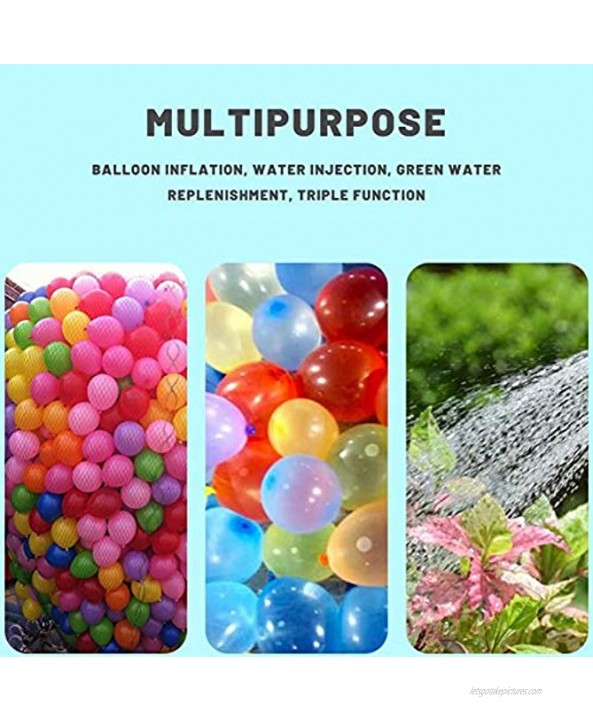 Water Balloon Pump Set 2 in 1 Air Water Bomb Balloon Pump Filler Large Capacity Air and Water Easy Fill Portable Toys with 500 Pcs Balloons for Kids Adult Outdoor Games