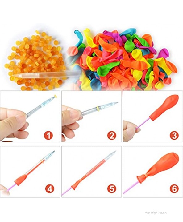 Water Balloons 1400 Pack Water Balloons Bunch Refill Quick & Easy Kits Assorted Colors Biodegradable Latex Summer Splash Water Balloon Toys with Hose Nozzles for Kids Adults