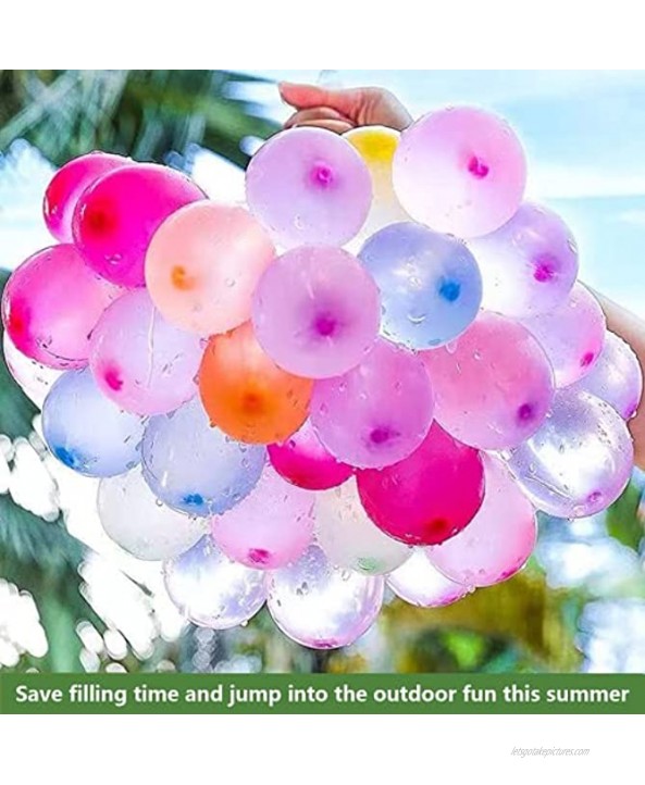 Water Balloons 555 Pack Self Sealing Suitable for kids boys and girls and adult parties pool parties Multicolor Water Balloons Easy Fill for Summer Outdoor Water Bomb Games Mixed Color and Bold water injection pipe