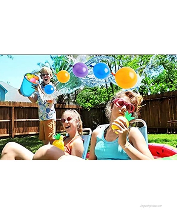 Water Balloons Self Sealing for Kids Girls& Boys 6 Pack Water Balloons Quick Fill Water for Outdoor Games Adults and Family Balloons Set Party Games Easy Water Filling Balloons Swimming Pool Splash Summer Funs Outdoor Backyard Balloons,222pc Multi- Co