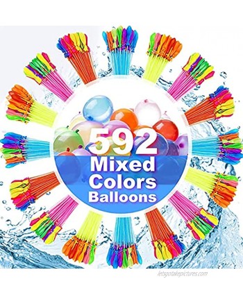 Water Balloons,592 pcs Instant Water Balloons Bunch of Balloons for Kids Girls Boys Quick Filling Self Sealing,Water Balloons Set Party Pool Toys
