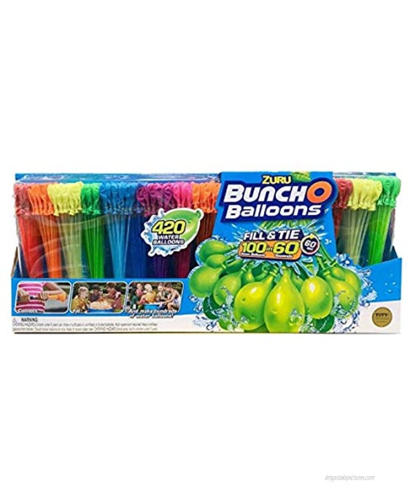 ZURU Bunch O Balloons 420 Water Balloons Fill & Tie 100 in 60 Seconds2 Pack