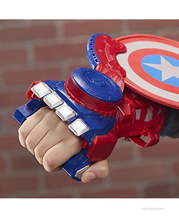 Avengers NERF Power Moves Marvel Captain America Shield Sling NERF Disc-Launching Toy for Kids Roleplay Toys for Kids Ages 5 and Up