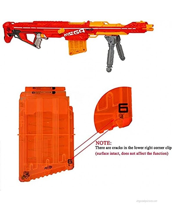 BXE 6 Darts Ammo Magazine Clip Replacement for Nerf N-Strike Mega Centurion Blaster