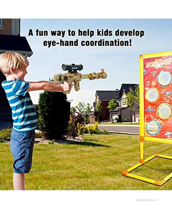 Cohotek Shooting Game Toy with Targets Toys for 3 4 5 6 7 8 9 10+ Years Old Kids with 2 Popper Air Shooter and 48 Foam Balls Gifts for Boys and Girls Shooting Practice Toys Kit for Xmas Birthday