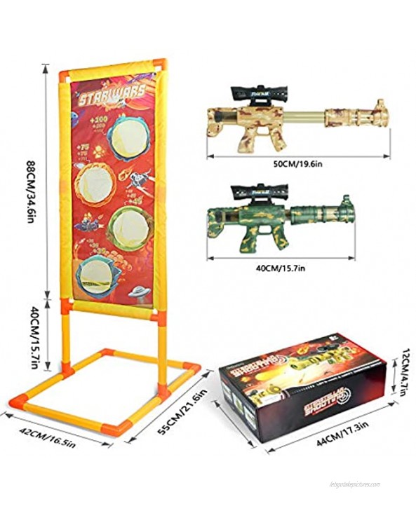 Cohotek Shooting Game Toy with Targets Toys for 3 4 5 6 7 8 9 10+ Years Old Kids with 2 Popper Air Shooter and 48 Foam Balls Gifts for Boys and Girls Shooting Practice Toys Kit for Xmas Birthday