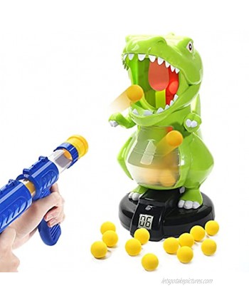 EagleStone Dinosaur Shooting Toys for Boys Kids Target Shooting Games w  Air Pump Gun Birthday Party Supplies & LCD Score Record Sound 24 Foam Balls Electronic Target Practice Gift for Toddlers