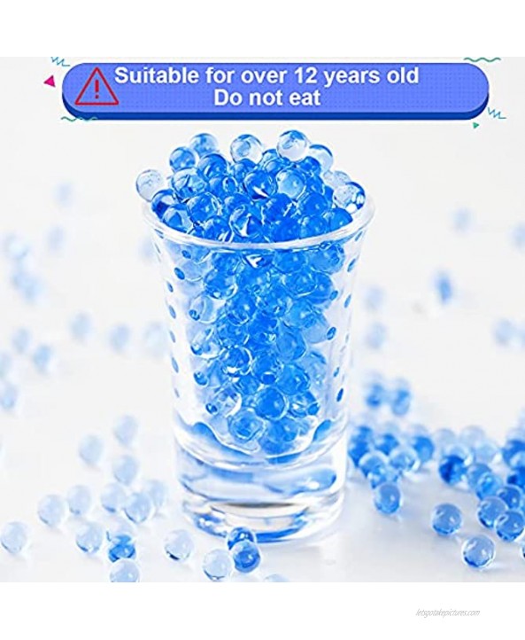 Gel Ball Blaster Refill Ammo 50,000 Pack Works for Gel Ball Blasters Water Ball Blaster Water Bullets Beads Non-Toxic No Stain Water Based Gel Balls Bullet Blue 6-7 mm