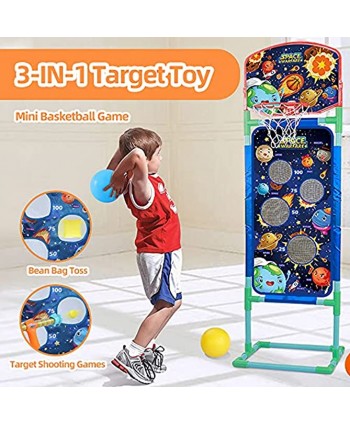 hhibobi Shooting Game Toy for 5+ Years Olds Boys and Girls,2pk Foam Ball Air Toy Guns with Standing Shooting Target Sandbag Toys Pitching Toy Indoor Activity Game for Kids 1 Set