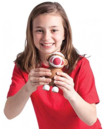 Hog Wild Sock Monkey Popper Toy Shoot Foam Balls Up to 20 Feet 6 Balls Included Age 4+