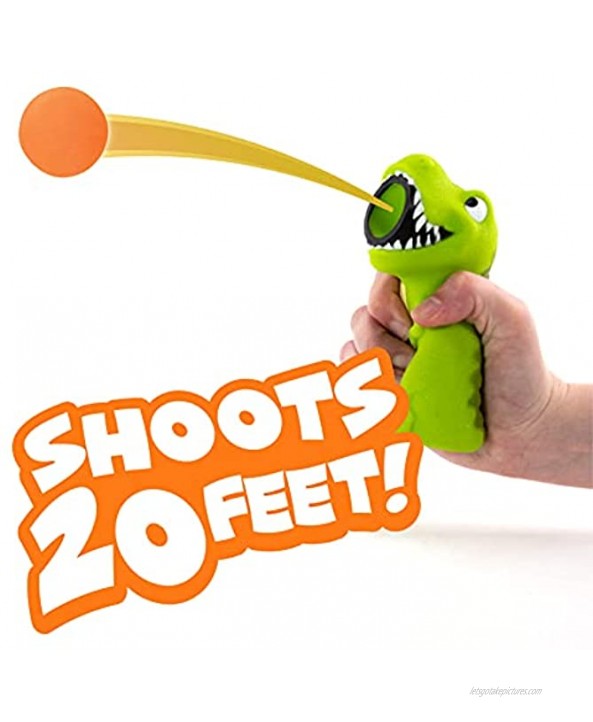 Hog Wild T-Rex Dinosaur Popper Toy and Sticky Target Set Shoot Foam Balls Up to 20 Feet 4 Balls Included Age 4+