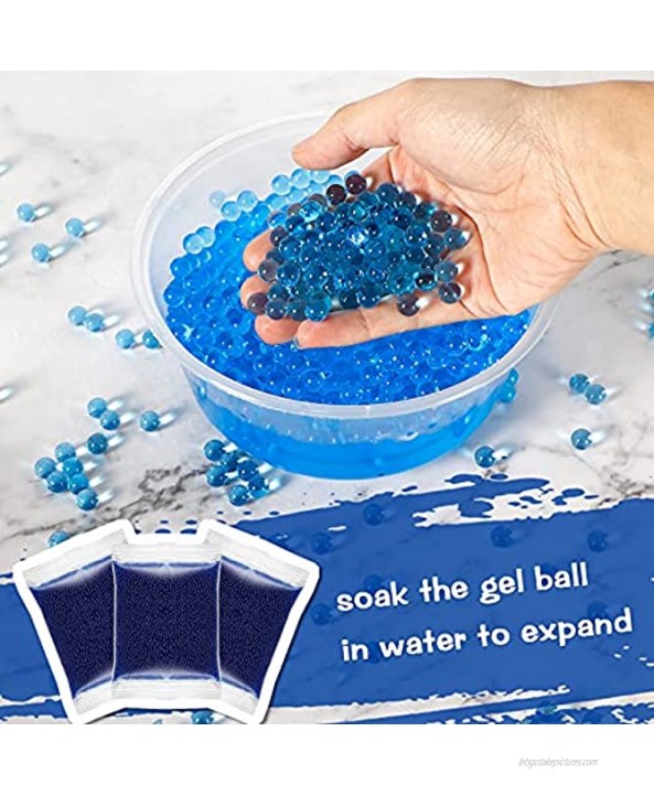 iTetimi Gel Ball Blaster Refill Ammo Water Bullets Beads Made for Gel Blasters Water Based Gel Balls Bullet Eco Friendly Non-Toxic Degradable 3 Pack–30,000 Beads Per Pack Blue