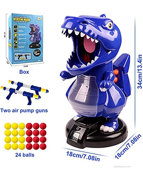 KBD Dinosaur Shooting Toys for Kids Target Shooting Games with LCD Score Record and 24 Foam Balls Electronic Target Practice Gifts Toys for Boys & Girls
