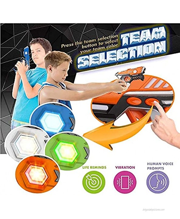 Kidpal Laser Tag Upgraded Gun Toys for Kids 8-12 Infrared Battle Mega Pack Set of 4 Indoor and Outdoor Lazer tag Set for 6-12boys Group Activity Fun for Age 5 6 7 8 9 10 11 12+ Years Boys Girls