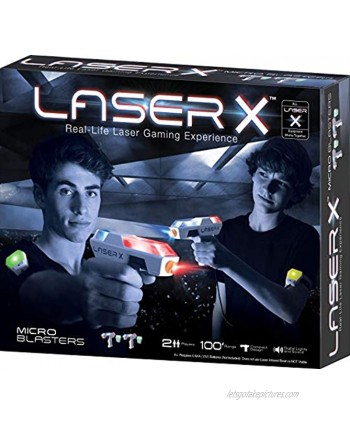 LASER X Two Player Laser Gaming Set Multi 2 Laser units with 2 Arms Receivers 100' Range