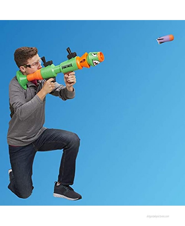 NERF Fortnite Rl Blaster -- Fires Foam Rockets -- Includes 2 Official Fortnite Rockets -- for Youth Teens Adults