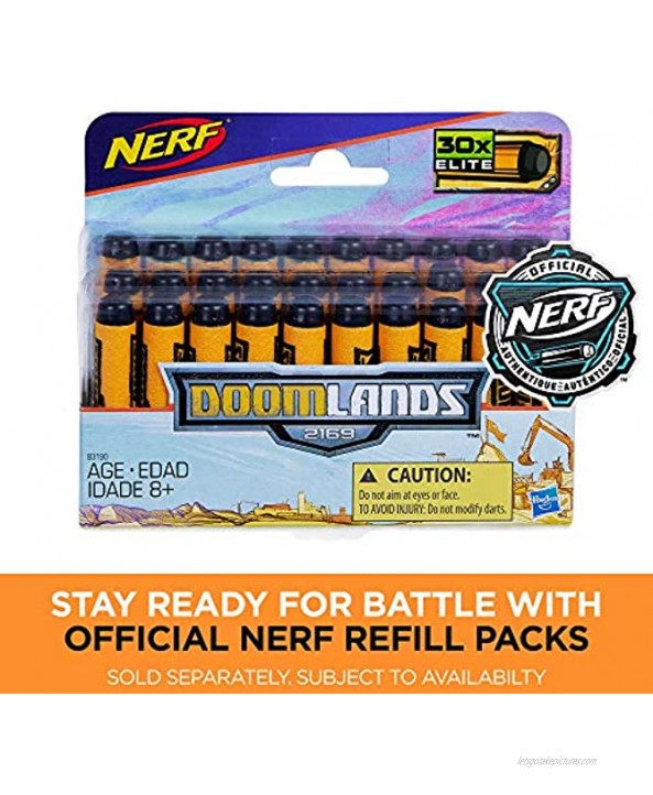 NERF Holdout Doomlands Toy Blaster with Detachablex 40Mm & 2 Official Doomlands Elite Darts for Kids Teens & Adults