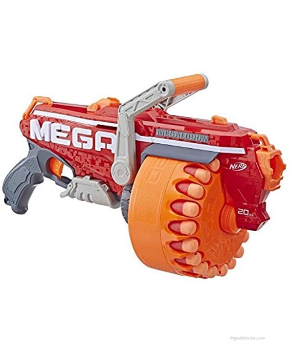NERF Megalodon N-Strike Mega Toy Blaster with 20 Official Mega Whistler Darts