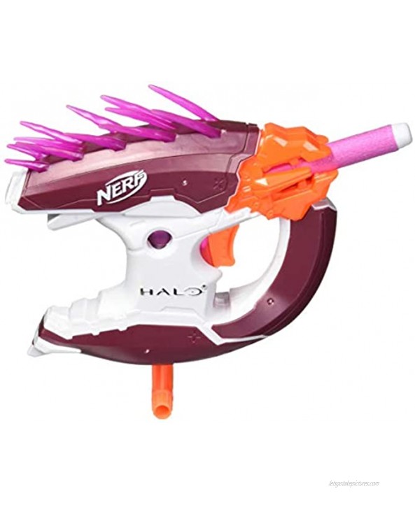 NERF MicroShots Halo Needler -- Mini Dart-Firing Blaster and 2 Darts -- Collectible Blaster for Halo Video Game Fans Battlers