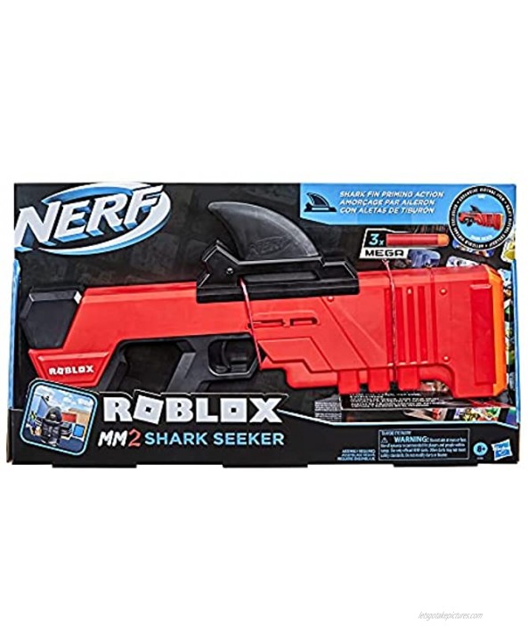 NERF Roblox MM2: Shark Seeker Dart Blaster Shark-Fin Priming 3 Mega Darts Code to Unlock in-Game Virtual Item