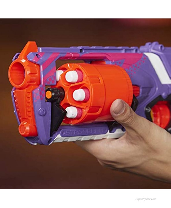NERF Strongarm N-Strike Elite Toy Blaster with Rotating Barrel Slam Fire and 6 Official Elite Darts for Kids Teens and Adults Exclusive