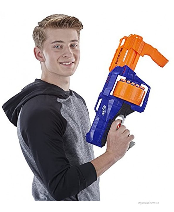 Nerf SurgeFire Elite Blaster -- 15-Dart Rotating Drum Slam Fire Includes 15 Official Nerf Elite Darts -- For Kids Teens Adults Exclusive
