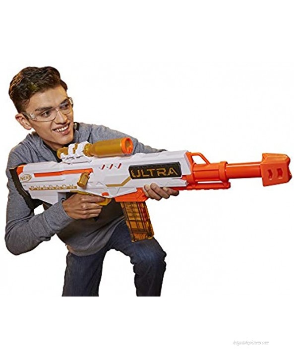NERF Ultra Pharaoh Blaster with Premium Gold Accents 10-Dart Clip 10 Ultra Darts Bolt Action Compatible Only Ultra Darts