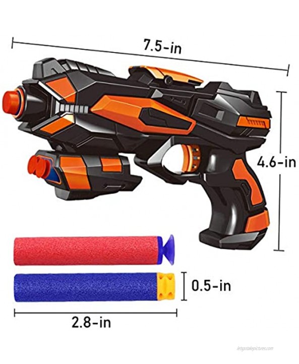 POKONBOY 2 Pack Blaster Guns Toy Guns for Boys Girls with 60 PCS Refill Soft Foam Darts for Kids Birthday Gifts Party Favors Hand Gun Toys for 6 7 8 Year Old