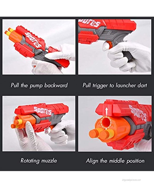POKONBOY 4 Pack Blaster Guns Compatible with Nerf Guns Bullets Toy Guns for Boys Girls with 100 Pack Foam Refill Darts Hand Gun Toys for 6 7 8 Year Old Kids Christmas