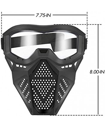POKONBOY Upgraded 2 Pack Tactical Mask Mask with Goggles Compatible with Nerf Rival Apollo Zeus Khaos Atlas Artemis and N-Strike Elite Blasters White & Black