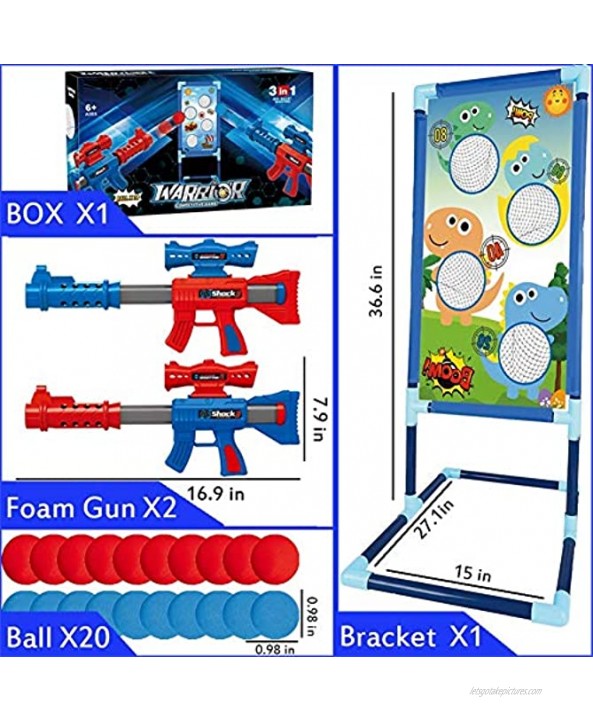 Shooting Game Toys Set for 5,6,7,8,9,10+ Years Old Kids 2 Pack Foam Ball Popper Air Toy Guns Fun Indoor Activity Game for Boy Girl