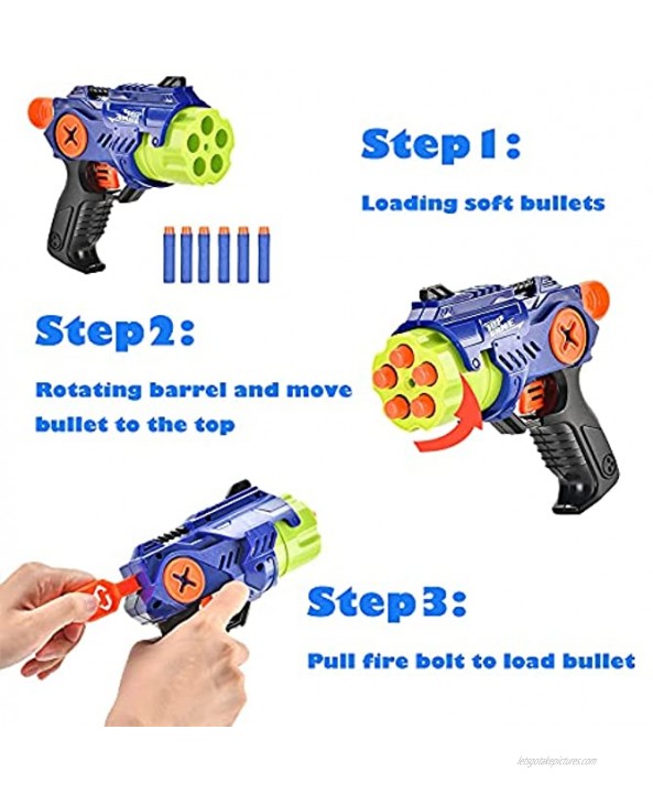 THISMY Shooting Games Toy for 3+ Years Old Boy and Girl 20 Foam Bullets & 2pk Foam Air Toy Guns Zoombie