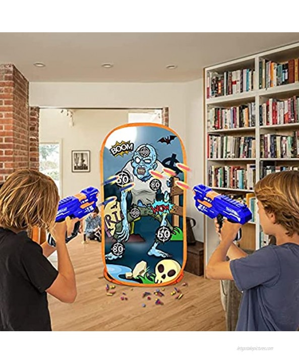 Toy Foam Blaster Shooting Practice Target for Nerf Toy Blasters Zombie Shooting Target Toy Game with Net Ideal Shooting Games Toy Gift for Boys Girls Indoor Outdoor Activity