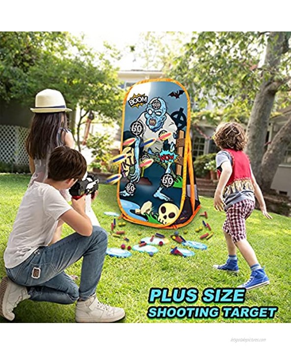 Toy Foam Blaster Shooting Practice Target for Nerf Toy Blasters Zombie Shooting Target Toy Game with Net Ideal Shooting Games Toy Gift for Boys Girls Indoor Outdoor Activity