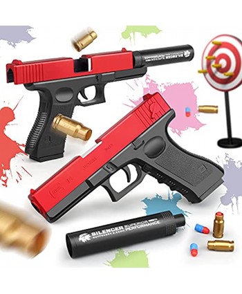 Toy Gun with Jump Ejectinging Magazine Soft Bullets & Pull Back Action Pistol Toys Foam Blaster Soft Bullet Play Gun with 20 Pcs Darts Education Toy Model for 6,7,8,9,15+ Kids Gifts