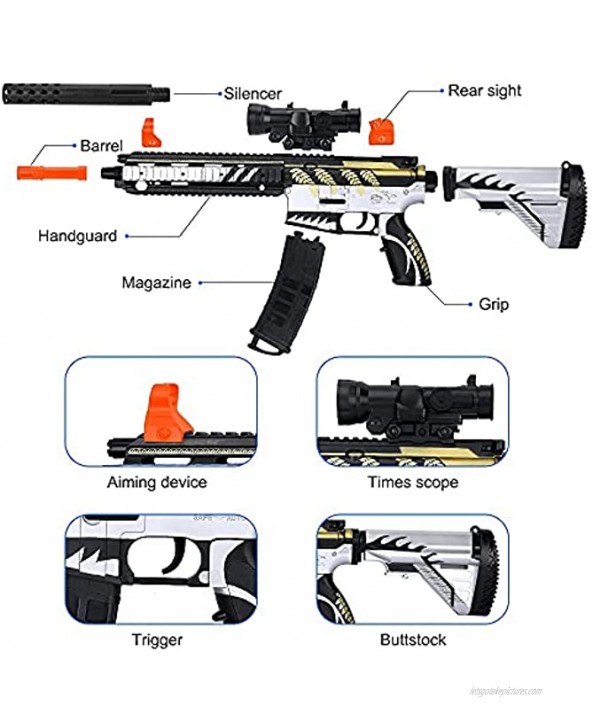 VanJJCash Toy Gun Electric Gel Bullet Blaster with 1000 eco-Friendly Biodegradable Gel Bullets,Toy for Outdoor Games,12 Age+ Black