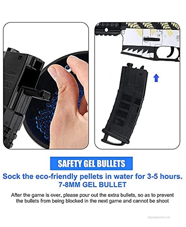 VanJJCash Toy Gun Electric Gel Bullet Blaster with 1000 eco-Friendly Biodegradable Gel Bullets,Toy for Outdoor Games,12 Age+ Black