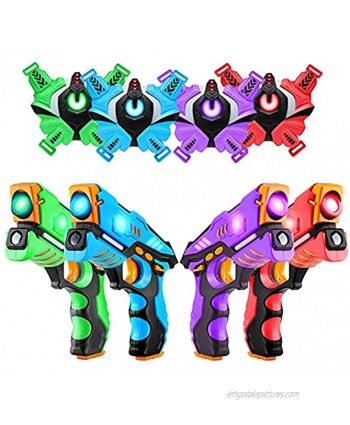 YASITY Laser Tag Guns Upgraded New Version Infrared Laser Tag Guns with Vests 4 Pack for Kids Adults Indoor Outdoor Group Activity Battle Best Christmas and Birthday Gift for Kid Age 3+