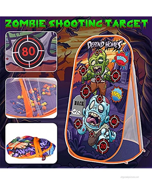 Zombie Shooting Target Game Toy for 3 4 5 6 7 8 9 10 Year Old Boys Girls Kids Gifts Indoor Outdoor Toys Shooting Practice Target with Foam Blaster ToyGun with Bullets Ideal Birthday