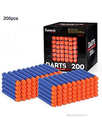 FUNTECH Refill Darts 200PCS Bullets for Nerf N-Strike Elite Series Blue