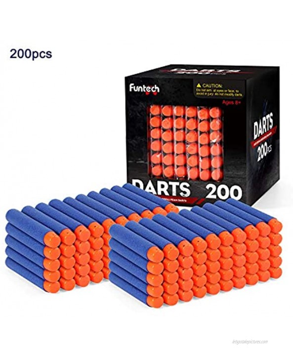 FUNTECH Refill Darts 200PCS Bullets for Nerf N-Strike Elite Series Blue