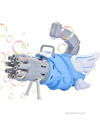 Muu Bubble Machine 2021 Cool Toys Gift 12 Hole Huge Amount Automatic Bubble,Summer Toy Outdoors Activity. Blue