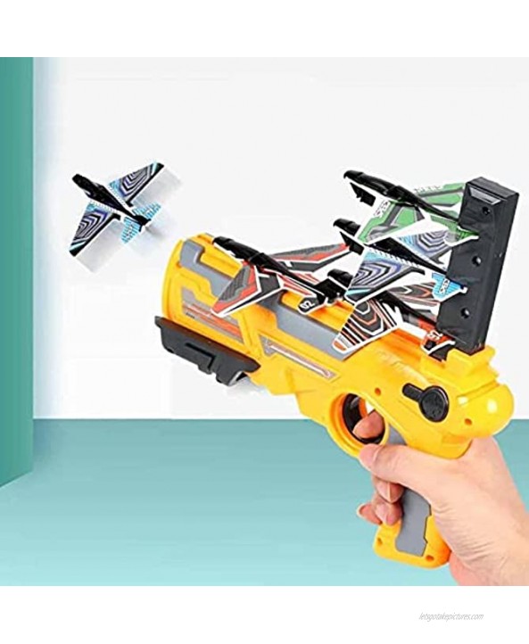 N C Airplane Catapult Gun Children Foam Airplane Launching Gun Gliding Model Outdoor Toy
