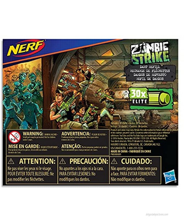 Official NERF Zombie Strike 30-Dart Refill Pack,Multi Color