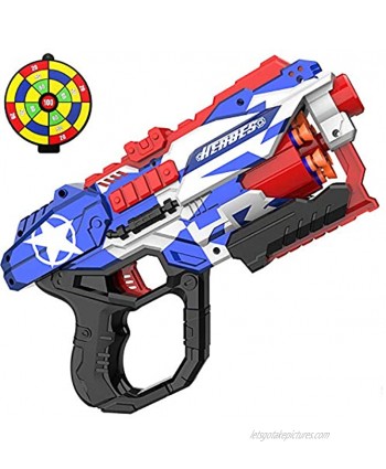 okk Blaster Pistol Toy for Kids Blaster Pistol with 60 PCS Foam Darts Bullets and One Shooting Target Soft Bullet Pistol for Kids Birthday Gifts Party Supplies Hand Pistol Toys for Boys Blue