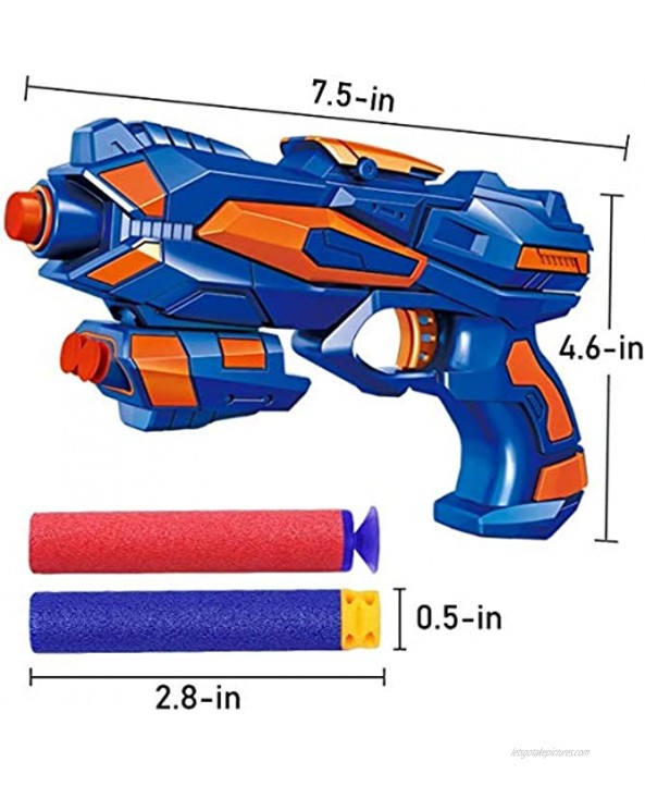 POKONBOY 2 Pack Blaster Guns Toy Guns for Boys with 60 Pack Refill Soft Foam Darts for Kids Birthday Gifts Party Supplies Hand Gun Toys for 6+ Year Old Boys