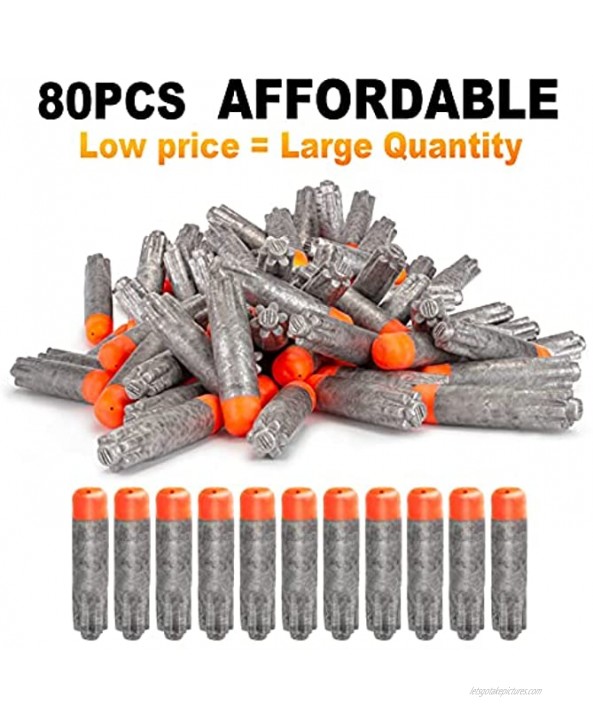 Refill Darts 80PCS Bullets Compatible with Nerf Ultra Blasters Toy Gun Silver with Storage Bag